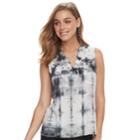 Women's Rock & Republic&reg; Tie-dye High-low Shirt, Size: Small, White