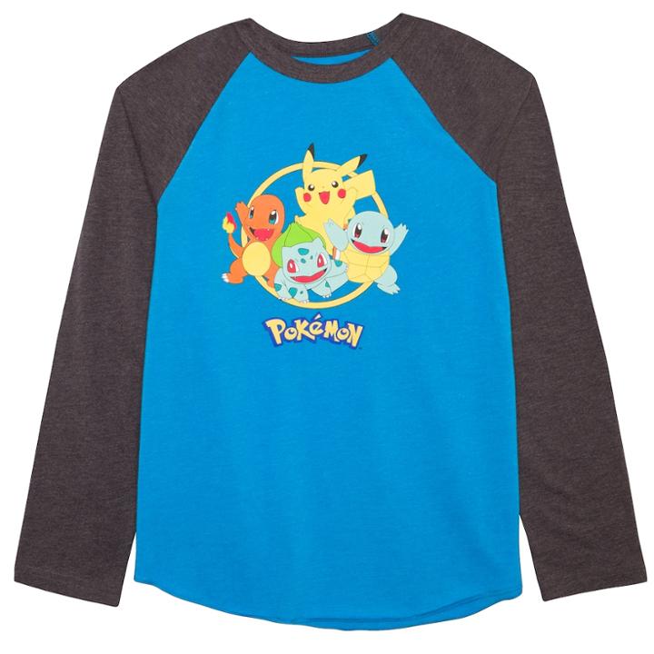 Boys 8-20 Pokemon Raglan Tee, Size: Medium, Grey (charcoal)