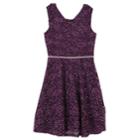 Girls 7-16 & Plus Size Speechless Allover Lace Sparkle Skater Dress, Size: 16 1/2, Drk Purple
