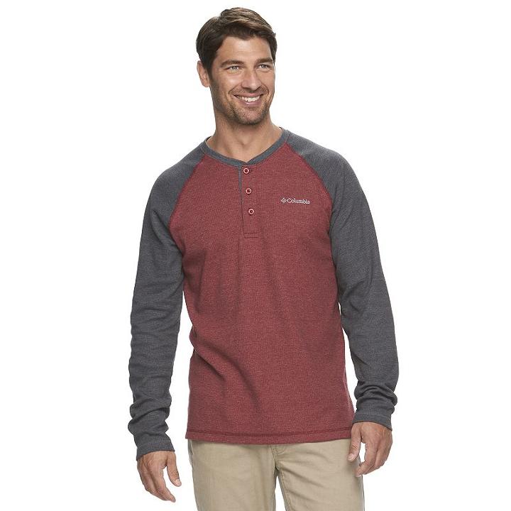 Men's Columbia Thomas Meadows Classic-fit Performance Henley, Size: Small, Med Red