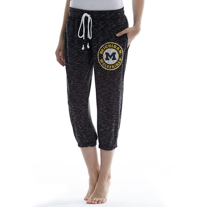 Women's Concepts Sport Michigan Wolverines Backboard Capri Pants, Size: Large, Grey (charcoal)