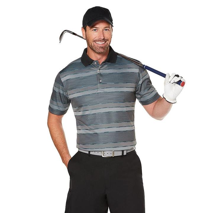 Men's Grand Slam Regular-fit Space-dyed Jacquard Performance Golf Polo, Size: Small, Oxford