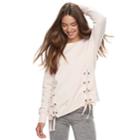Juniors' Pink Republic Lace-up Sweatshirt, Teens, Size: Medium