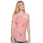 Juniors' Mudd&reg; Short Sleeve V-neck Tee, Girl's, Size: Medium, Lt Orange