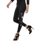 Women's Jennifer Lopez Embroidered Midrise Super Skinny Jeans, Size: 12 T/l, Black