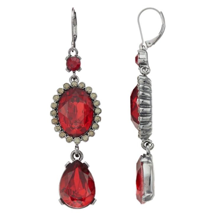 Simply Vera Vera Wang Red Simulated Crystal Drop Earrings, Women's