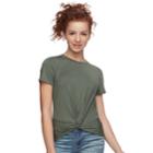 Juniors' Love, Fire Twist Front Tee, Teens, Size: Large, Med Green