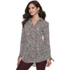 Women's Elle&trade; Tie-hem Splitneck Tunic, Size: Xs, Lt Beige