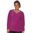 Plus Size Tek Gear&reg; Microfleece Sweatshirt, Women's, Size: 1xl, Brt Purple
