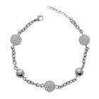 Stainless Steel Crystal Bracelet, Women's, Size: 7.25, White