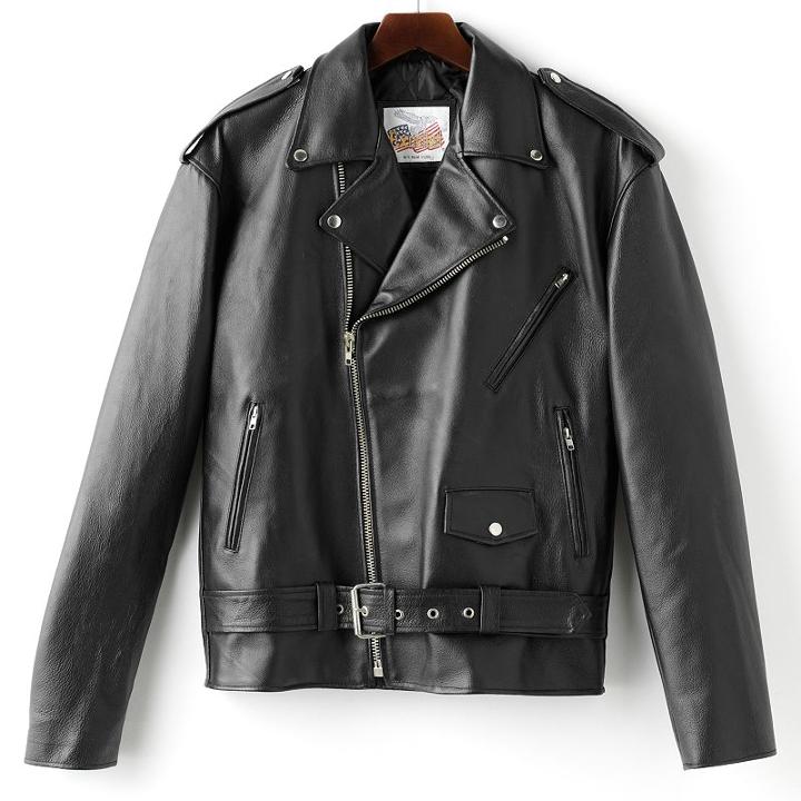 Big & Tall Excelled Leather Motorcycle Jacket, Men's, Size: 48, Black