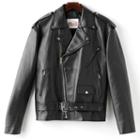 Big & Tall Excelled Leather Motorcycle Jacket, Men's, Size: 48, Black