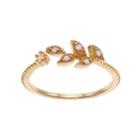 Lc Lauren Conrad Cubic Zirconia Openwork Leaf Ring, Women's, Size: 7, Gold