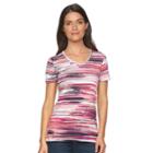 Women's Croft & Barrow&reg; Essential V-neck Tee, Size: Xl, Brt Pink