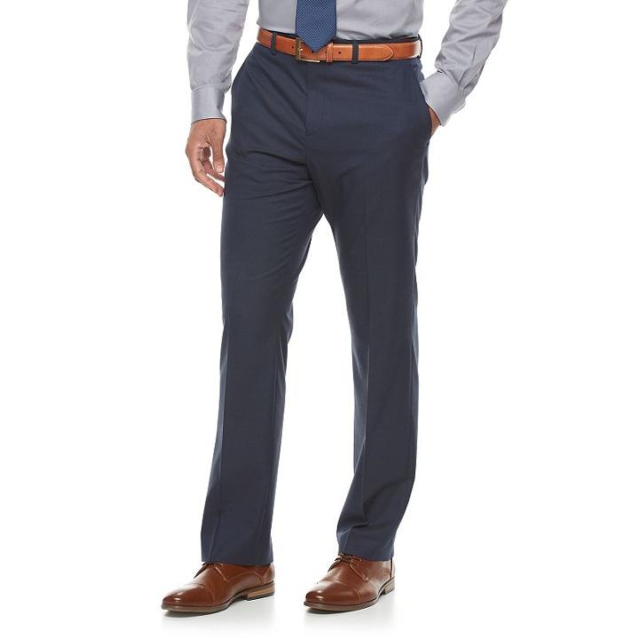Men's Apt. 9&reg; Extra-slim Fit Stretch Flat-front Suit Pants, Size: 33x32, Blue (navy)