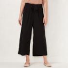 Women's Lc Lauren Conrad Wide-leg Crop Pants, Size: Large, Black
