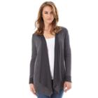 Women's Apt. 9&reg; French Terry Cardigan, Size: Regular, Dark Grey