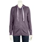 Juniors' Plus Size Grayson Threads Burnout Zip-up Hoodie, Teens, Size: 2xl, Drk Purple