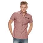 Men's Rock & Republic Chambray Stretch Button-down Shirt, Size: Small, Dark Red
