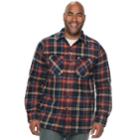 Big & Tall Anchorage Expedition Plaid Sherpa-lined Fleece Shirt Jacket, Men's, Size: Xxl Tall, Dark Blue