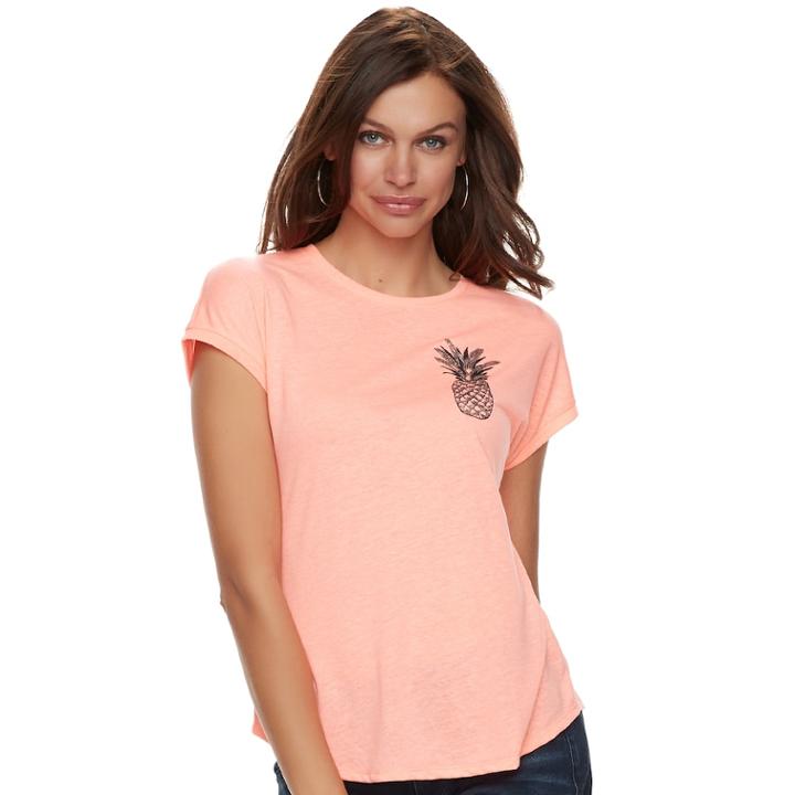 Women's Apt. 9&reg; Graphic Tee, Size: Large, Brt Orange