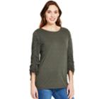 Women's Izod Dot Ruched-sleeve Top, Size: Xl, Dark Green