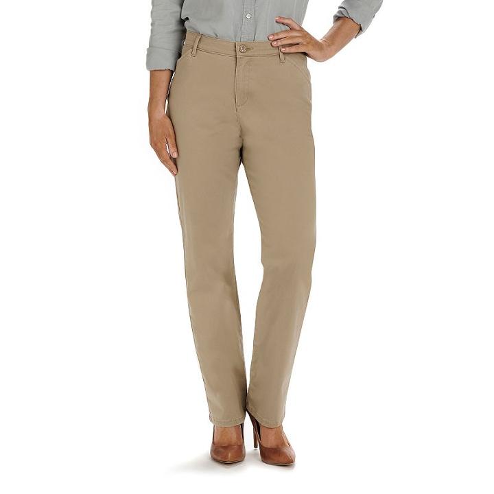 Women's Lee Original All Day Relaxed Fit Pants, Size: 18 Avg/reg, Med Brown