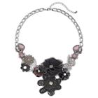 Mudd&reg; Black Flower & Buttefly Statement Necklace, Women's