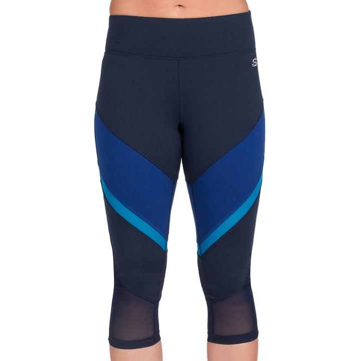 Women's Skechers Tempo Capri Leggings, Size: Large, Blue (navy)