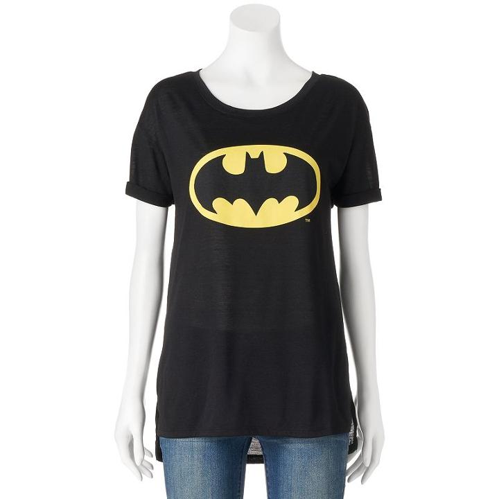 Juniors' Dc Comics Batman Logo Graphic Tee, Girl's, Size: Xl, Black
