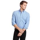 Men's Izod Checked Casual Button-down Shirt, Size: Medium, Med Blue