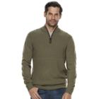 Men's Dockers Comfort Touch Classic-fit Textured Quarter-zip Sweater, Size: Large, Green