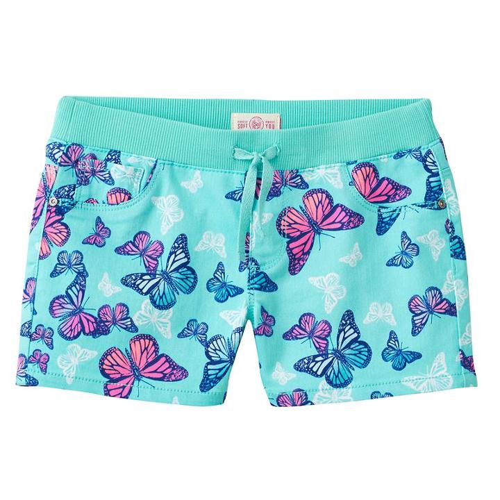 Girls 7-16 & Plus Size So&reg; Ribbed Waist Sateen Shorts, Girl's, Size: 12 1/2, Turquoise/blue (turq/aqua), Comfort Wear