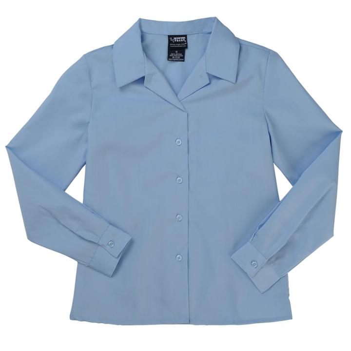 Girls 7-20 French Toast School Uniform Long Sleeve Poplin Top, Size: 16, Blue