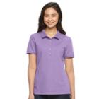 Women's Croft & Barrow&reg; Classic Solid Polo, Size: Xxl, Med Purple