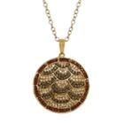 Animal Planet 18k Gold Over Silver Crystal Turtle Disc Pendant, Women's, Size: 18, Brown