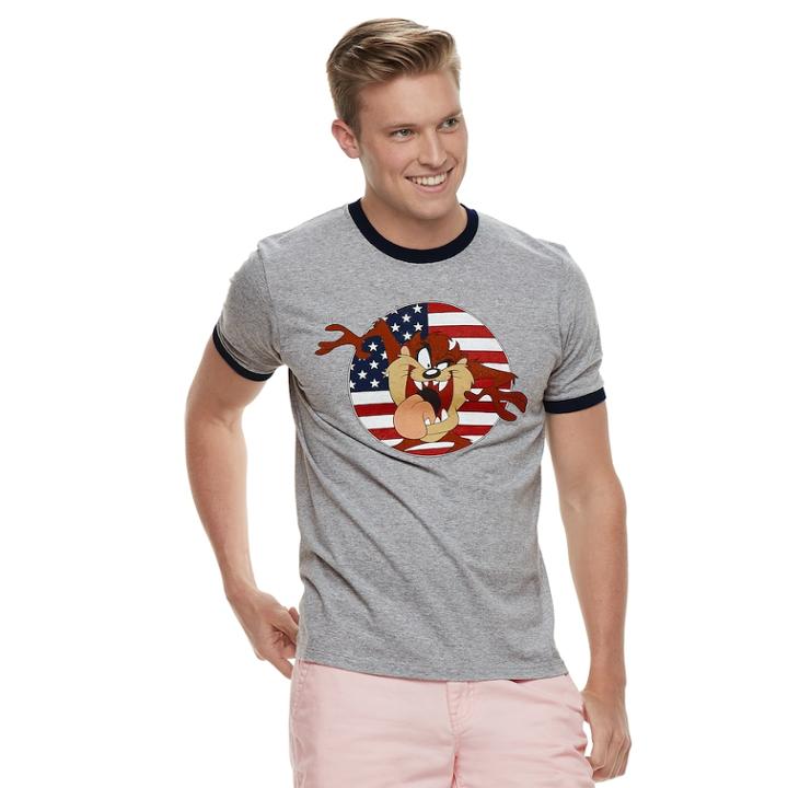 Men's Taz Americana Tee, Size: Medium, Silver