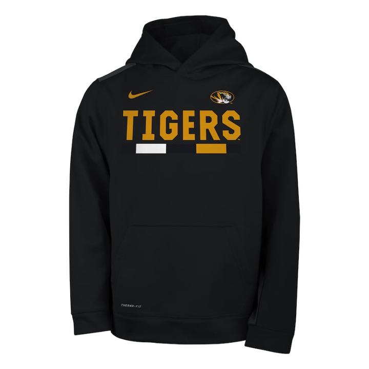 Boys 8-20 Nike Missouri Tigers Therma-fit Hoodie, Size: L 14-16, Black