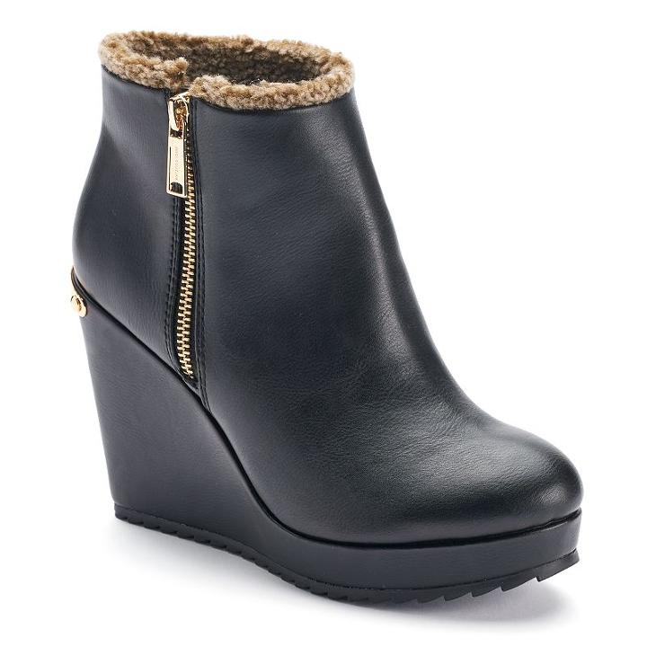 Juicy Couture Women's Wedge Ankle Boots, Size: 8, Black