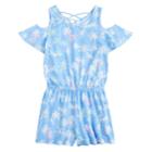 Girls 7-16 So&reg; Strappy Cold Shoulder Romper, Size: M/10, Light Blue