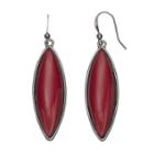 Red Marquise Cabochon Drop Earrings, Women's