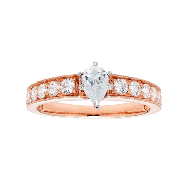 14k Gold 1 Carat T.w. Igl Certified Diamond Pear Engagement Ring, Women's, Size: 5.50, White