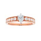 14k Gold 1 Carat T.w. Igl Certified Diamond Pear Engagement Ring, Women's, Size: 5.50, White
