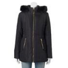 Juniors' Pink Envelope Faux-fur Puffer Jacket, Girl's, Size: Xl, Black