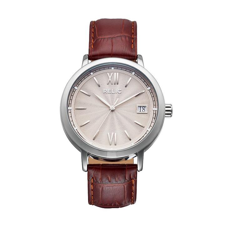 Relic Men's Darrin Leather Watch, Size: Large, Brown