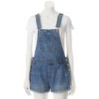 Juniors' Vanilla Star Relaxed Fit Denim Shortalls, Girl's, Size: Xl, Blue (navy)