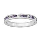 Sterling Silver Purple And White Crystal Eternity Ring, Women's, Size: 9