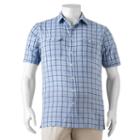 Big & Tall Croft & Barrow&reg; Classic-fit Plaid Seersucker Button-down Shirt, Men's, Size: Xl Tall, Blue (navy)