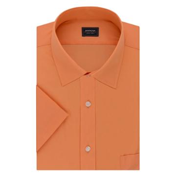 Men's Arrow Slim-fit Poplin Wrinkle-free Dress Shirt, Size: Xl-32/33, Med Orange