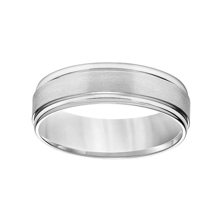 Simply Vera Vera Wang 14k White Gold Men's Wedding Band, Size: 9, Silver